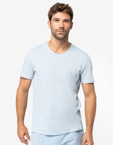 T-shirt slub bords francs Homme